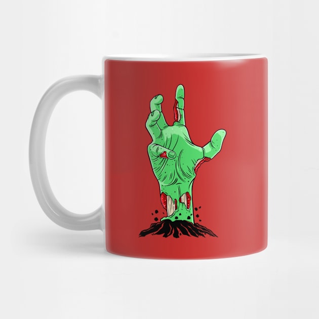 Creepy Zombie Cartoon Hand Rising from the Grave by OccultOmaStore